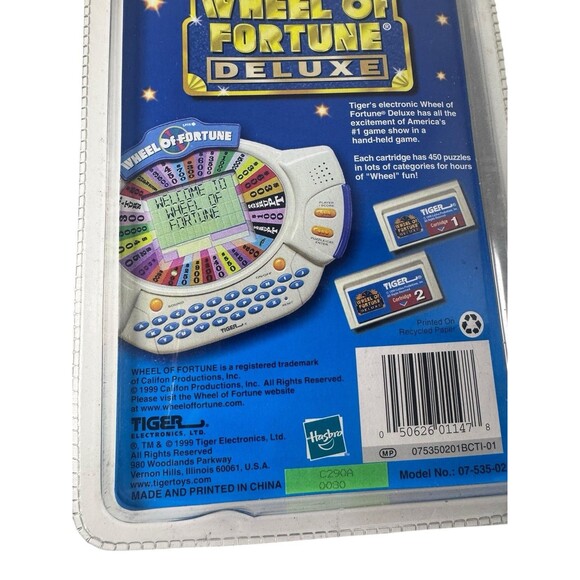 New Tiger 1999 Wheel of Fortune Game Cartridge 2 For Electronic Handheld - Picture 4 of 4